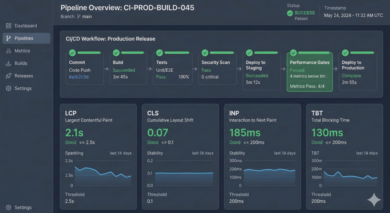 Continuous integration report with performance gate checks